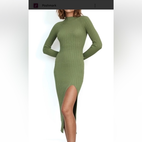 Aritzia Wilfred alchemy dress in bitter sage - Picture 1 of 3